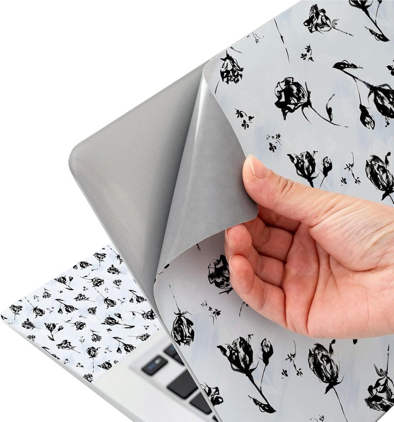 WINTOJO 11.6 13 13.3 14 15 15.6 inches Netbook Laptop Skin Sticker Decal Reusable Protector Cover Case for Laptop Notebook chromebook Black Rose W-NEK-46 - Image 5